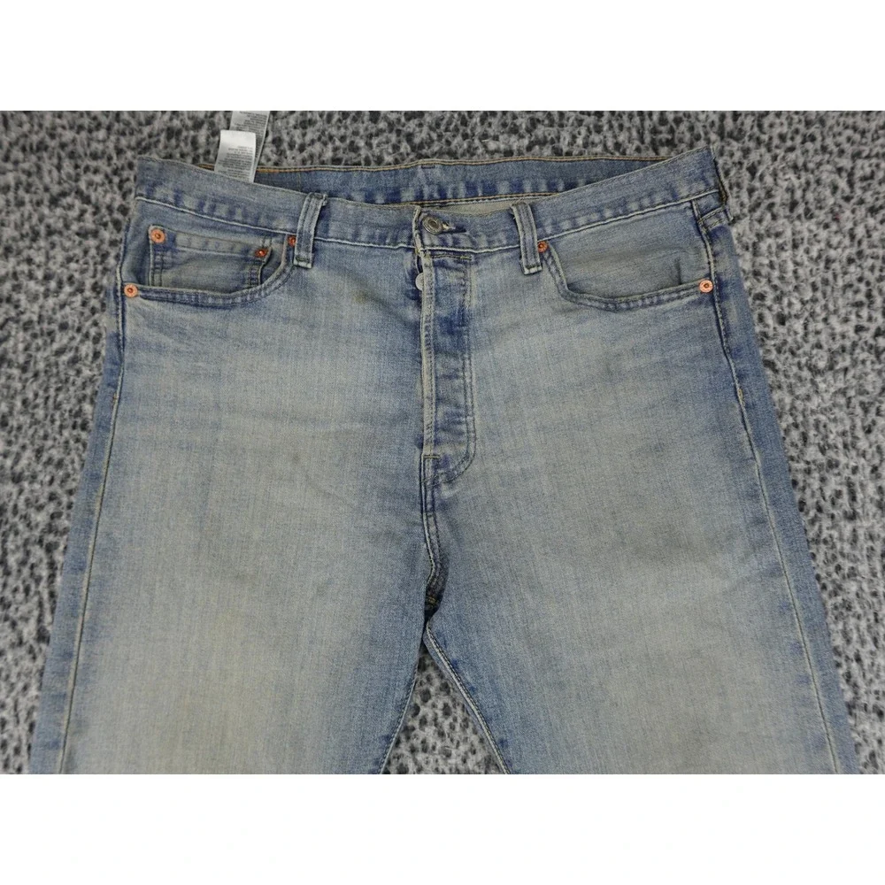 Levi's‎ 501 Original Fit Mens 34x34 Light Wash Blue Straight Leg Jeans